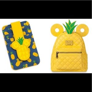 Disney Parks Loungefly Pineapple Backpack + Wallet